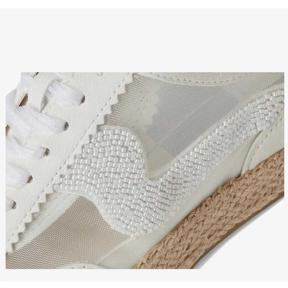 New Dolce Vita Size-9.5 Womens Notice Espadrille Sneaker in White‎ Mesh